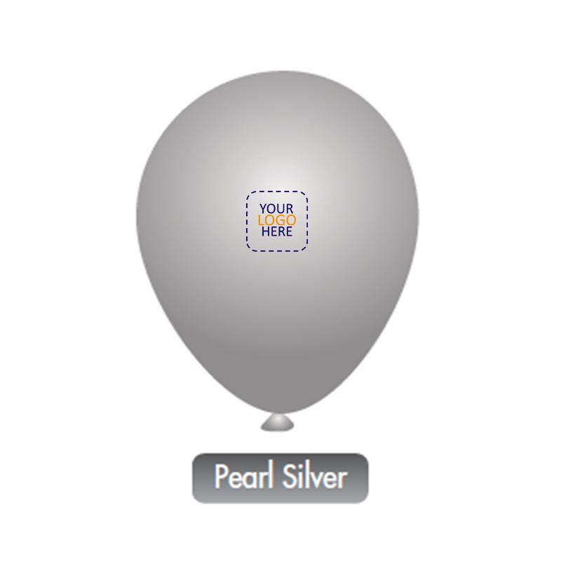 Pearl Silver Balloon with Logo